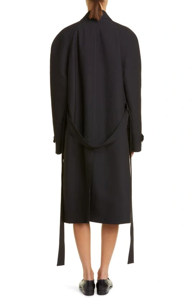 The Row Devitt Relaxed Wool Blend Coat In Black