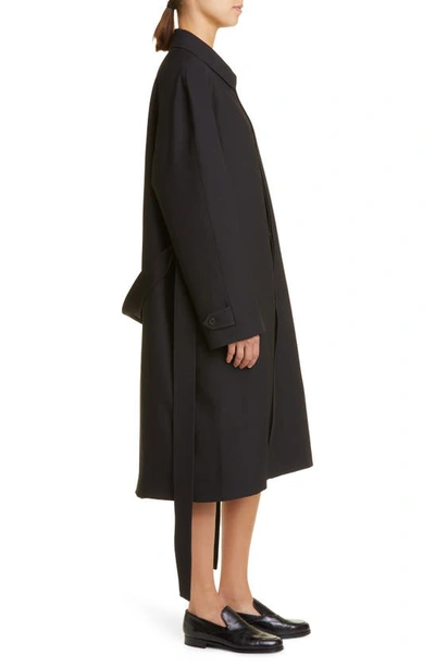 The Row Devitt Relaxed Wool Blend Coat In Black
