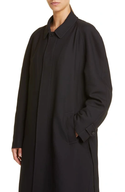 The Row Devitt Relaxed Wool Blend Coat In Black