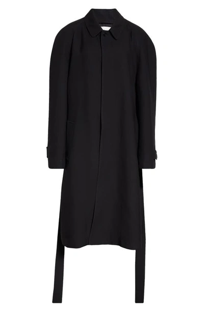 The Row Devitt Relaxed Wool Blend Coat In Black