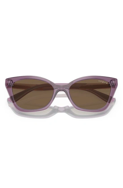 Shop Vogue Kids' 48mm Cat Eye Sunglasses In Transparent Violet