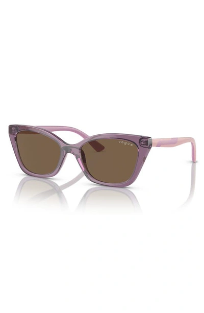 Shop Vogue Kids' 48mm Cat Eye Sunglasses In Transparent Violet