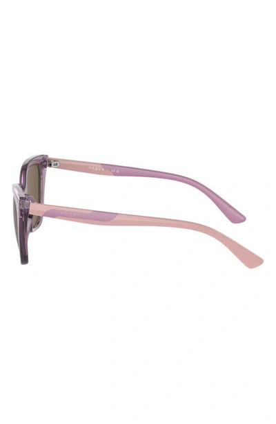 Shop Vogue Kids' 48mm Cat Eye Sunglasses In Transparent Violet