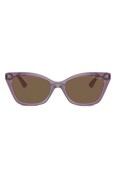 Shop Vogue Kids' 48mm Cat Eye Sunglasses In Transparent Violet