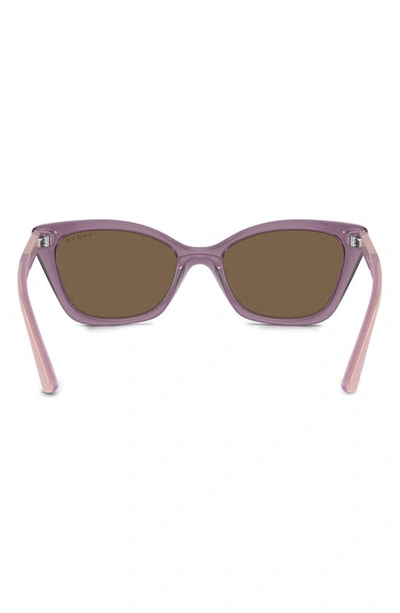 Shop Vogue Kids' 48mm Cat Eye Sunglasses In Transparent Violet