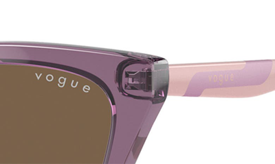 Shop Vogue Kids' 48mm Cat Eye Sunglasses In Transparent Violet