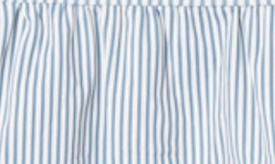 Edikted Gaia Stripe Ruched Strapless Dress In Blue-and-white