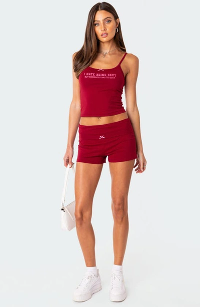 Edikted Women's Too Confident Tank Top In Burgundy