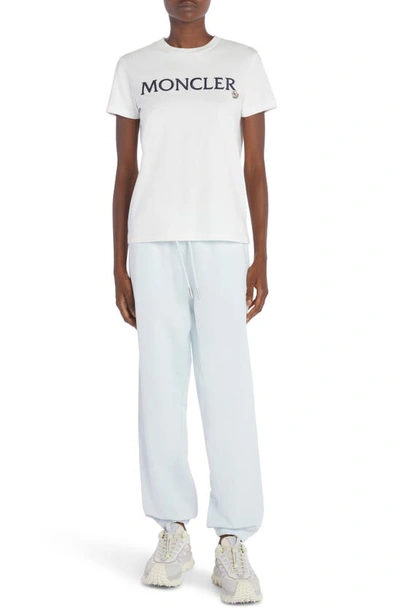 Moncler Logo-embroidered Crewneck T-shirt In White