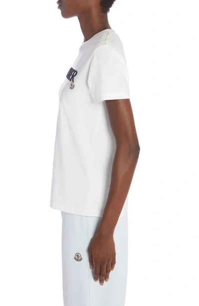 Moncler Logo-embroidered Crewneck T-shirt In White