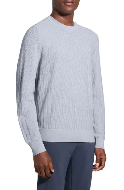 Shop Theory Novo Merino Wool Blend Crewneck Sweater In Ice