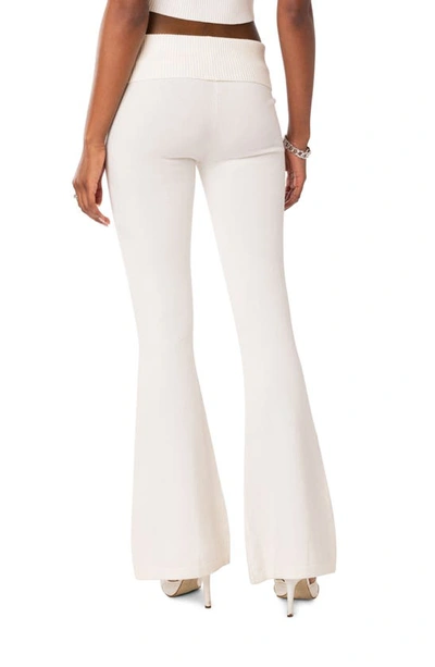 Edikted Women's Desiree Knitted Low Rise Fold Over Pants In White