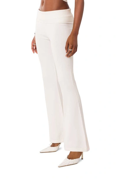 Edikted Women's Desiree Knitted Low Rise Fold Over Pants In White