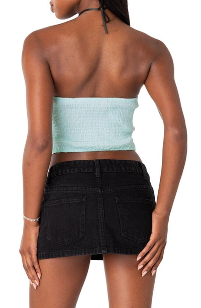 Edikted Poplin Bustier Top In Turquoise