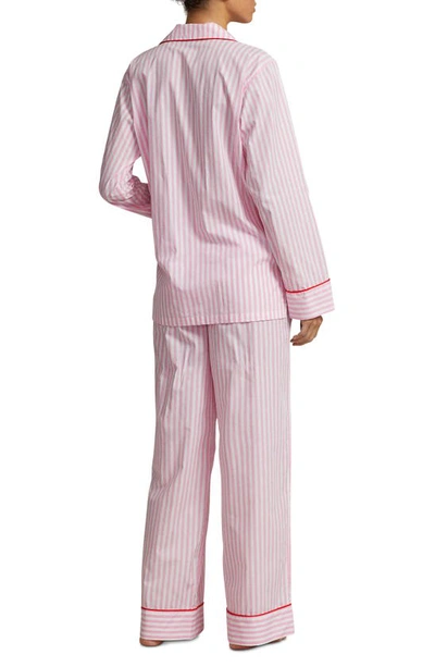 Shop Polo Ralph Lauren Madison Stripe Cotton Pajamas In Pink Stripe