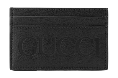 Pre-owned Gucci Card Case With  Logo Black