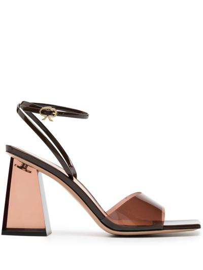 Shop Gianvito Rossi Brown Cosmic 85mm Sandals