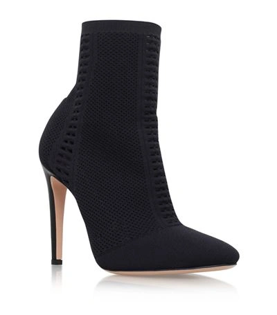 Shop Gianvito Rossi Vires Knitted Ankle Booties