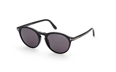 Shop Tom Ford Aurele Smoke Oval Mens Sunglasses Ft0904 01a 50 In Black