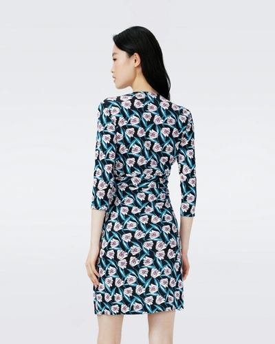 Shop Diane Von Furstenberg Julian Silk Jersey Wrap Dress By  In Size L In Fortune Vine Ivory