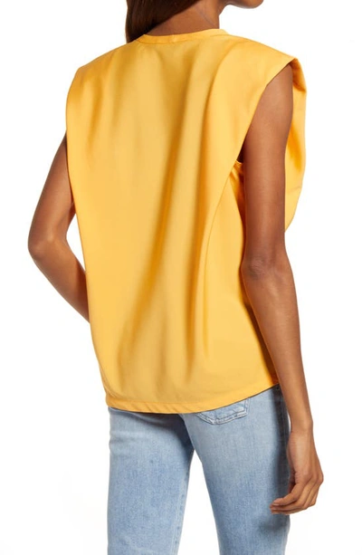 Shop French Connection Shoulder Pad Crepe Tank In Beeswax Orange