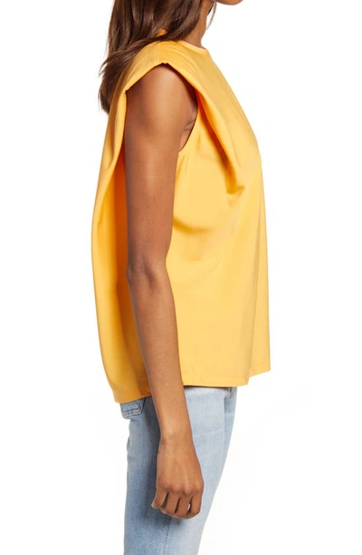 Shop French Connection Shoulder Pad Crepe Tank In Beeswax Orange