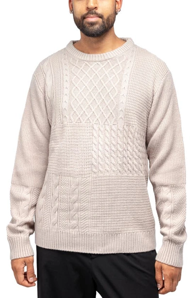 X-ray Cable Knit Turtleneck Fashion Sweater In Sand
