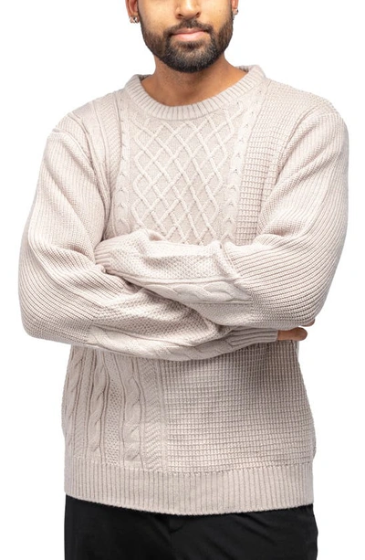 X-ray Cable Knit Turtleneck Fashion Sweater In Sand