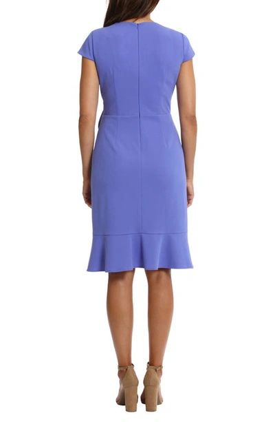 London Times Rosette Faux Wrap Flounce Dress In Very Peri