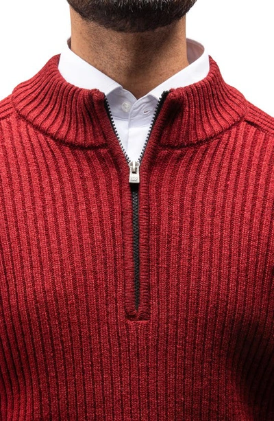 X-ray Xray Rib Quarter Zip Sweater In Burgundy