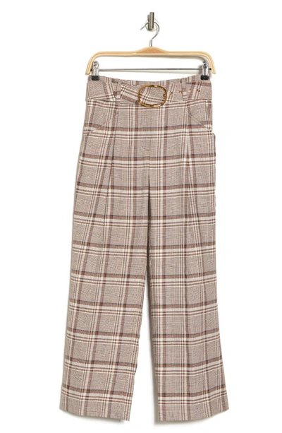 Shop Veronica Beard Newman Cotton & Linen Blend Pants In Khaki Multi