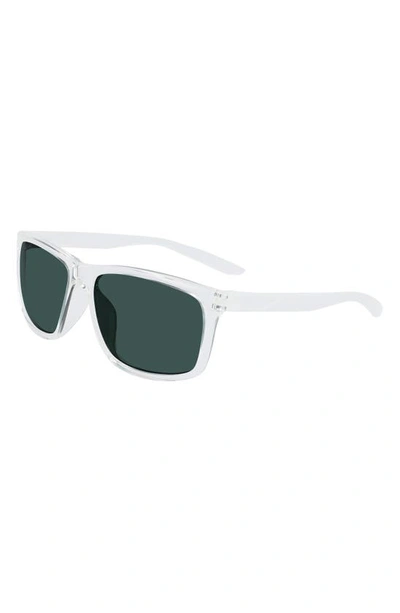 Nike Chaser Ascent 59mm Rectangular Sunglasses In Clear/ Green Lens