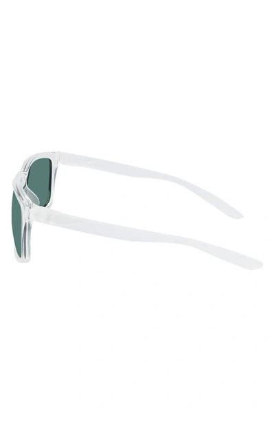 Nike Chaser Ascent 59mm Rectangular Sunglasses In Clear/ Green Lens