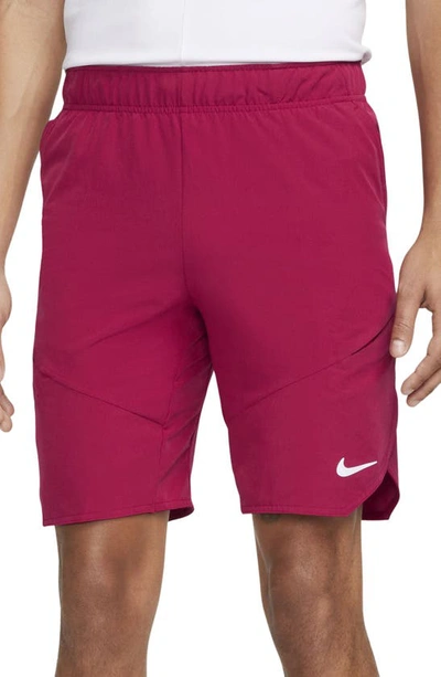 Shop Nike Court Dri-fit Advantage Tennis Shorts In Noble Red/ White