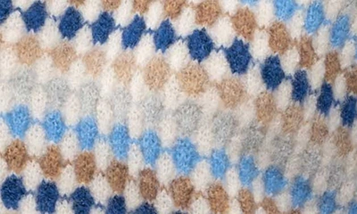 Shop Blu Pepper Drop Shoulder Crewneck Sweater In Denim Multi