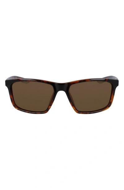 Shop Nike Valient 60mm Square Sunglasses In Tortoise/ Dark Brown