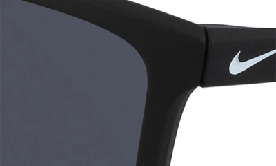 Shop Nike Valient 60mm Square Sunglasses In Black/ Dark Grey