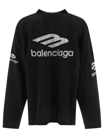 Shop Balenciaga "3b Sports Icon Ski" T-shirt In Black