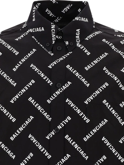Shop Balenciaga Shirt With Logo In Black