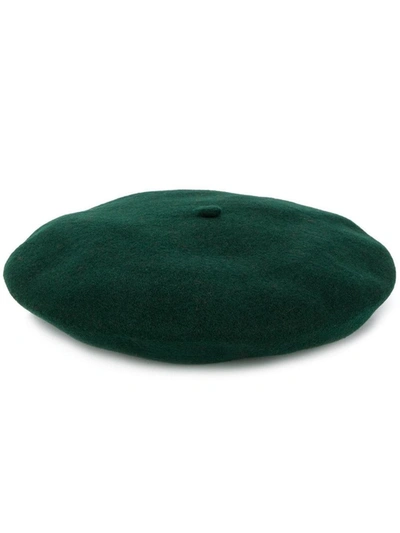 Shop Celine Robert Knitted Beret Hat In Green