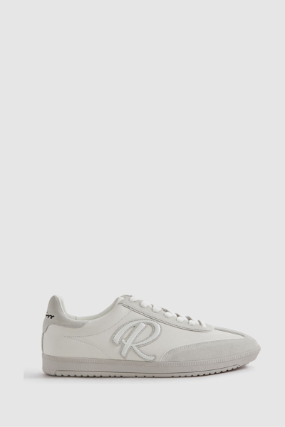 Shop Reiss Alba - White Leather-suede Low Trainers, Uk 11 Eu 45