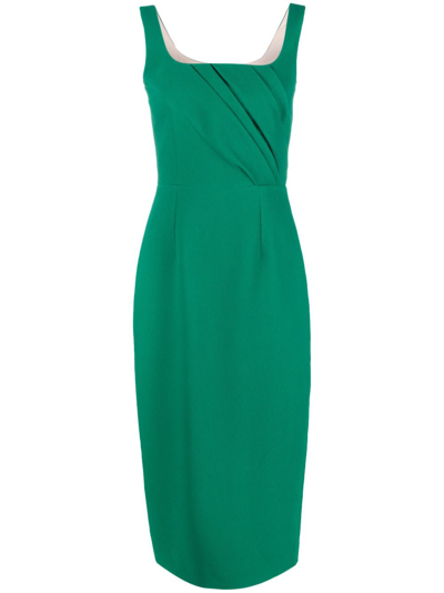 Shop Emilia Wickstead Arina Sleeveless Midi Dress - Women's - Polyester/elastane In Green