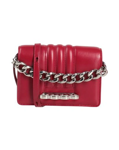Shop Alexander Mcqueen Woman Cross-body Bag Brick Red Size - Soft Leather