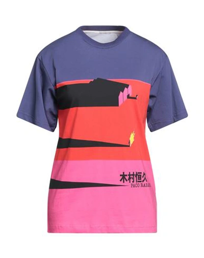 Shop Rabanne Woman T-shirt Fuchsia Size L Organic Cotton In Pink