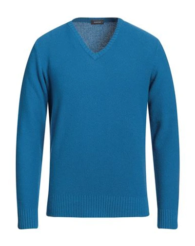 Shop Rossopuro Man Sweater Turquoise Size 3 Wool, Cashmere In Blue