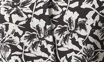 Shop Vero Moda Sophia Floral Print Ruffle Shirt In Black Aop White Flor