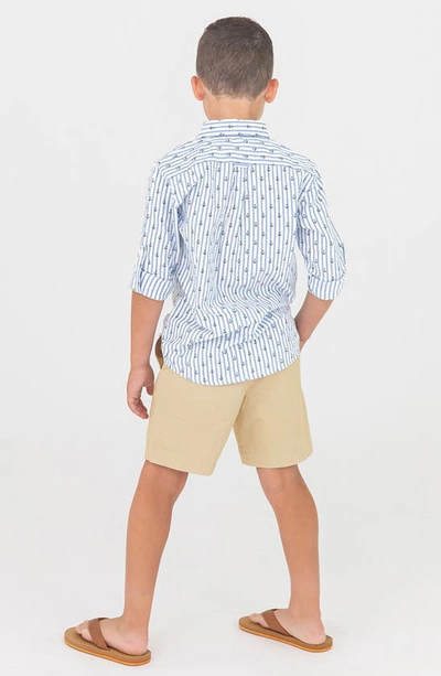 Shop Ruggedbutts Anchors Stripe Button-up Shirt In White