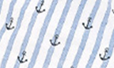 Ruggedbutts Anchors Stripe Button-up Shirt In White