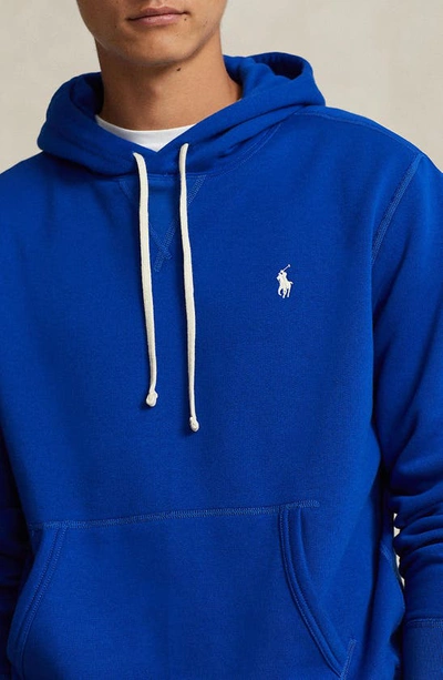 Shop Polo Ralph Lauren Fleece Pullover Hoodie In Sapphire Star/ C8133