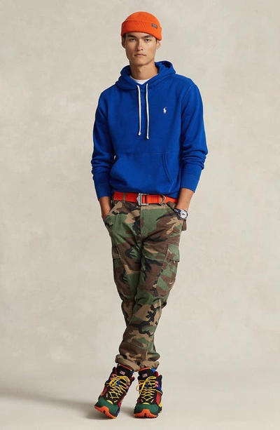 Shop Polo Ralph Lauren Fleece Pullover Hoodie In Sapphire Star/ C8133